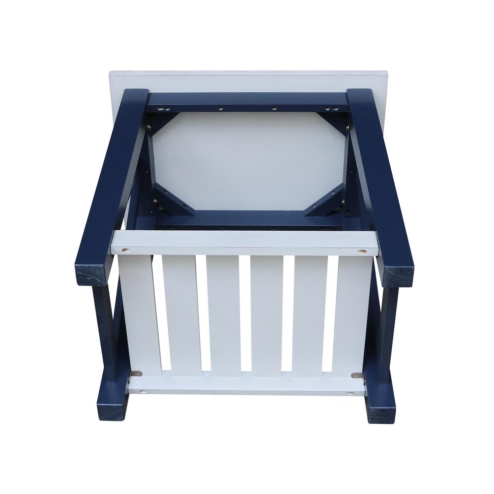 Surrey End Table, Blue/antiqued chalk