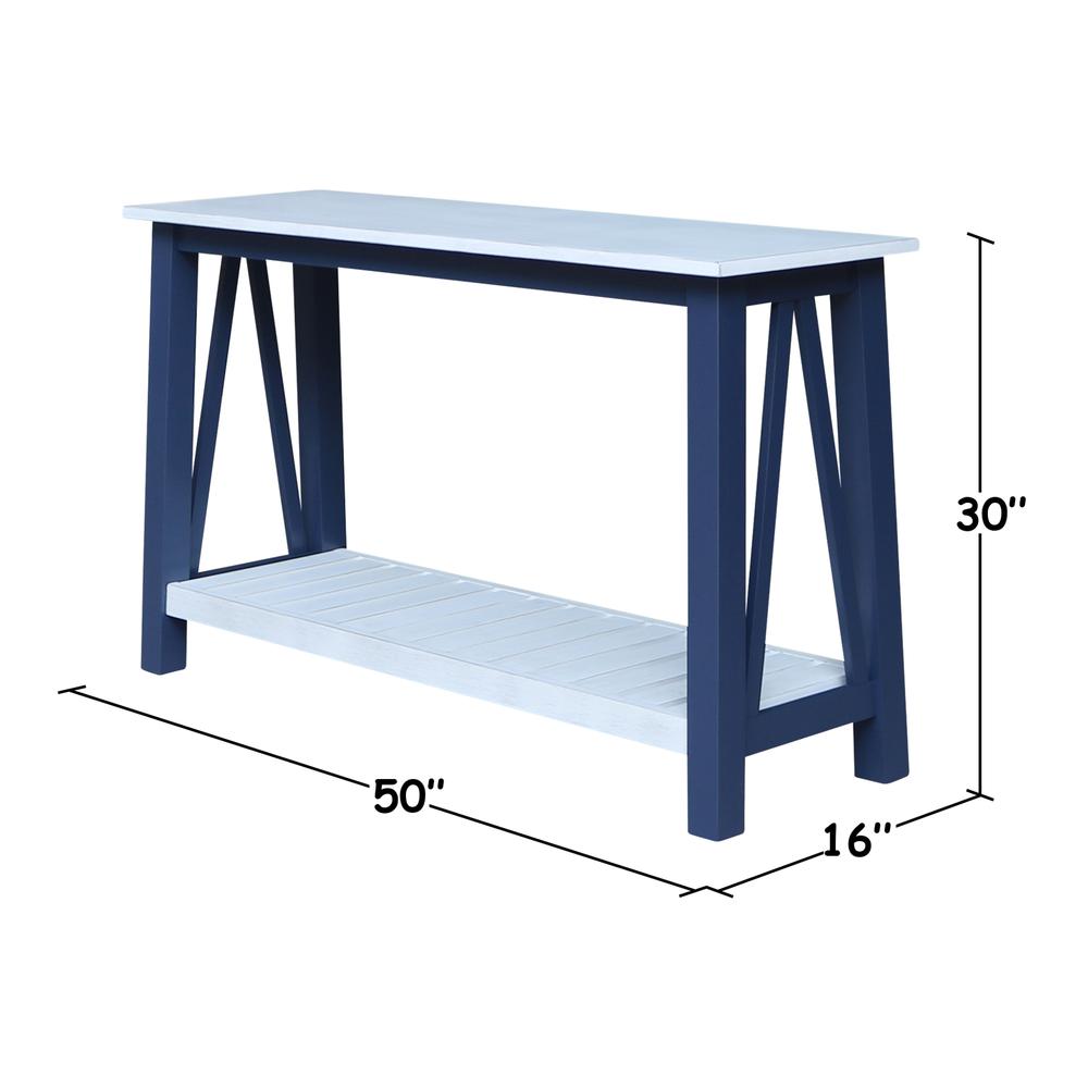 Surrey Console/Sofa Table, Blue/antiqued chalk