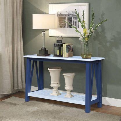Surrey Console/Sofa Table, Blue/antiqued chalk