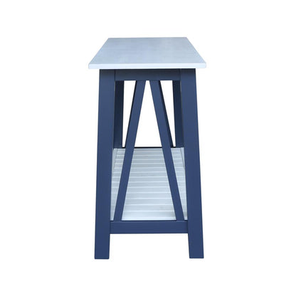 Surrey Console/Sofa Table, Blue/antiqued chalk