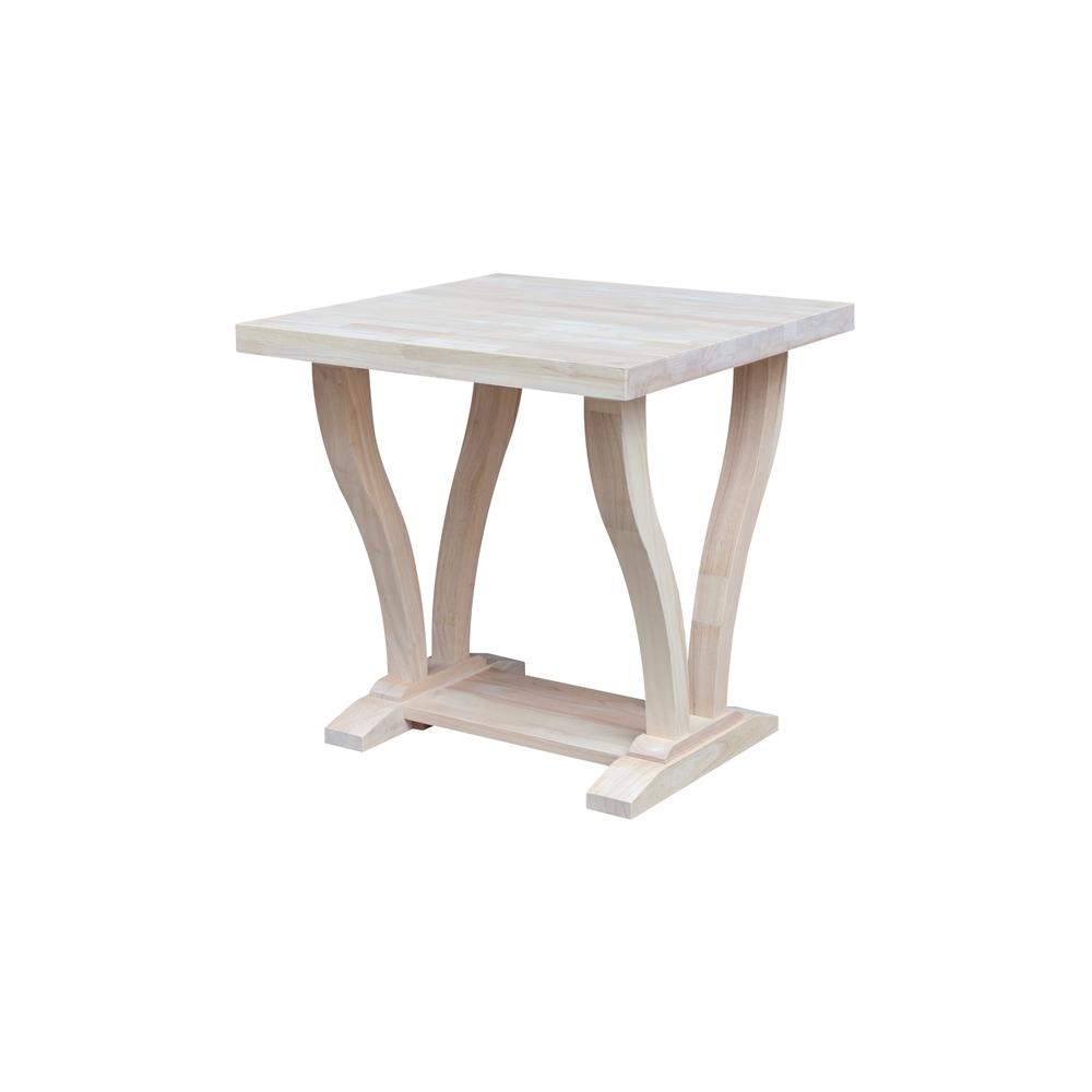 LaCasa Solid Wood End Table - Unfinished