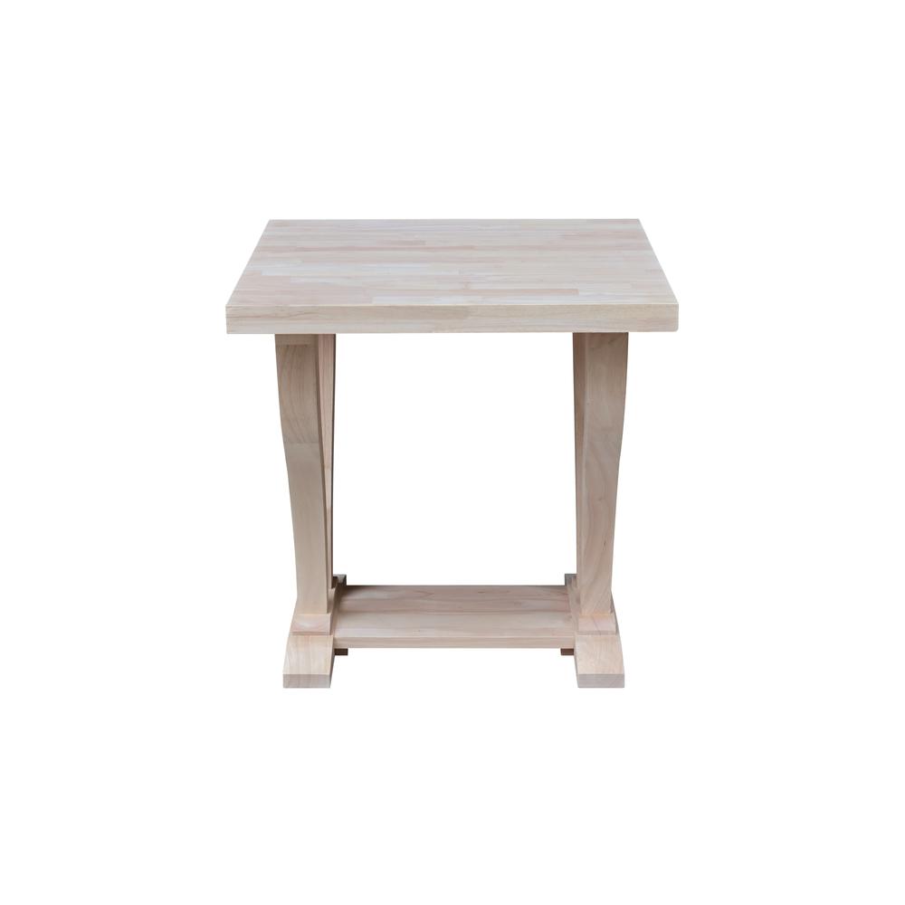 LaCasa Solid Wood End Table - Unfinished