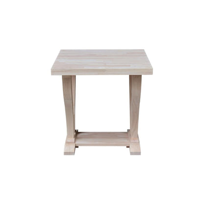 LaCasa Solid Wood End Table - Unfinished