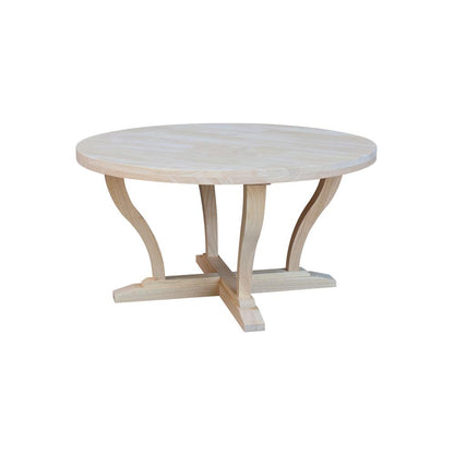 LaCasa Solid Wood Round Coffee Table - Unfinished