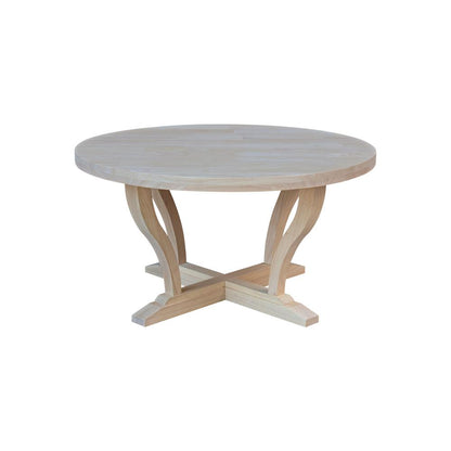 LaCasa Solid Wood Round Coffee Table - Unfinished
