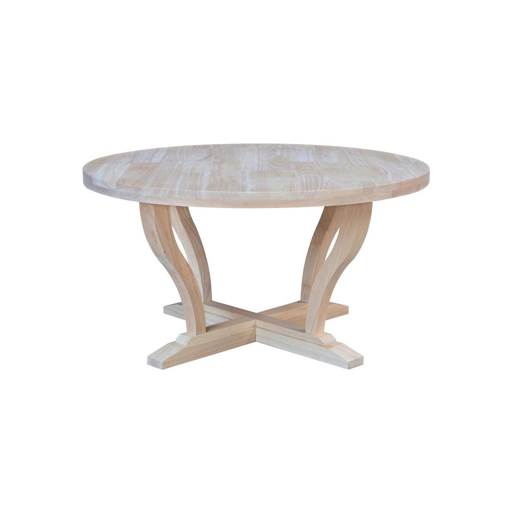 LaCasa Solid Wood Round Coffee Table - Unfinished