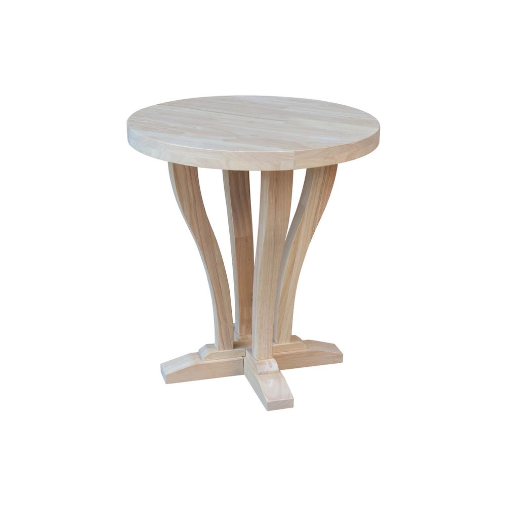 LaCasa Solid Wood Round End Table - Unfinished