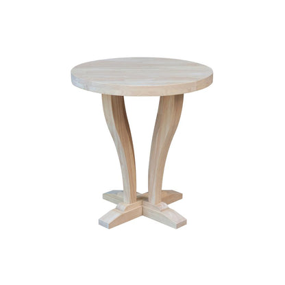 LaCasa Solid Wood Round End Table - Unfinished
