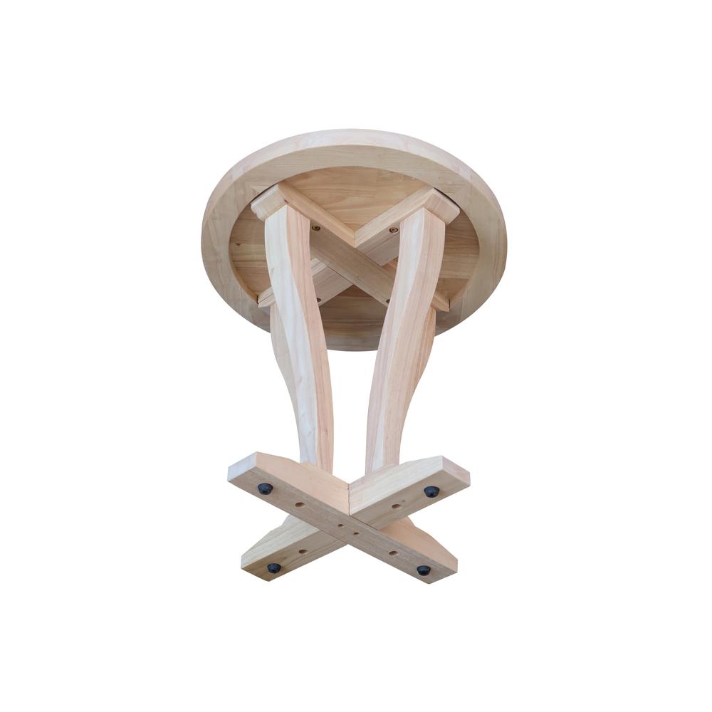 LaCasa Solid Wood Round End Table - Unfinished