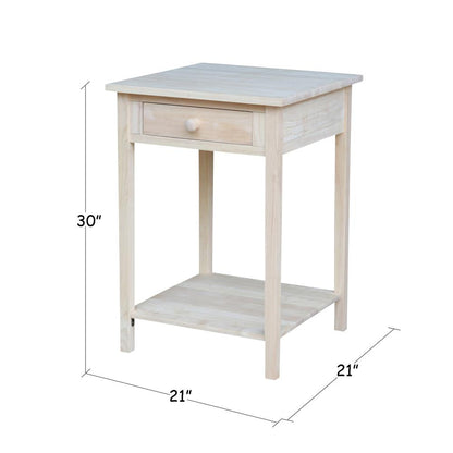 Hampton Bedside Table, Unfinished
