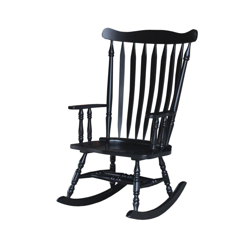 Solid Wood Rocker , Antique Black