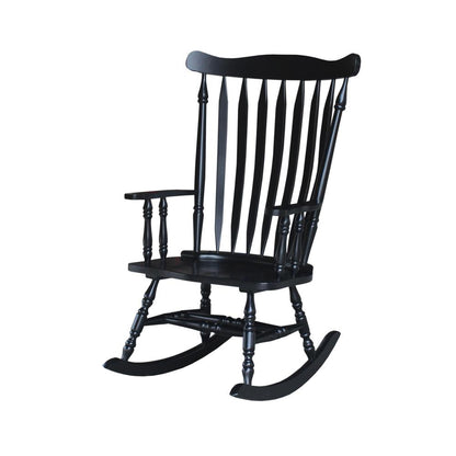 Solid Wood Rocker , Antique Black