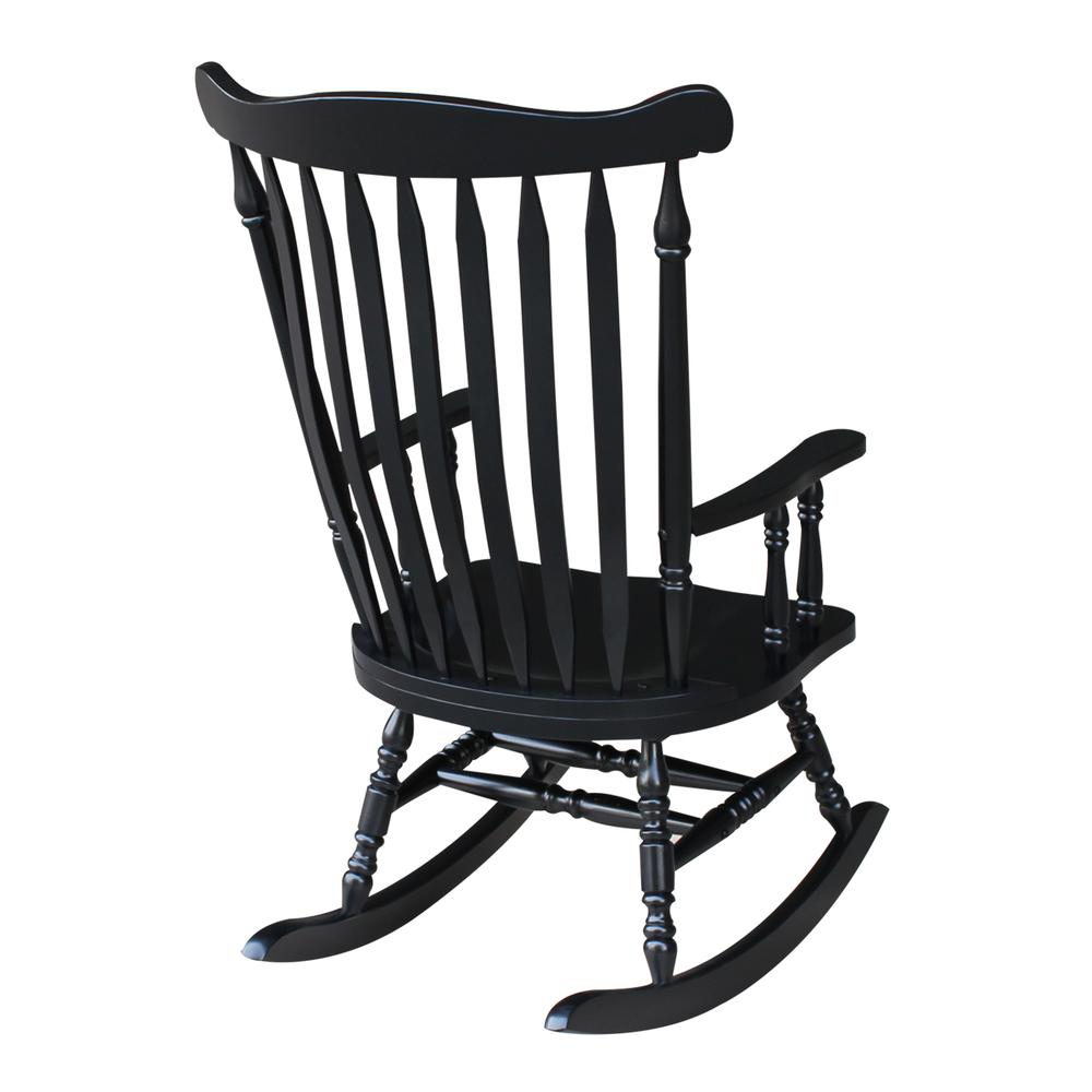Solid Wood Rocker , Antique Black