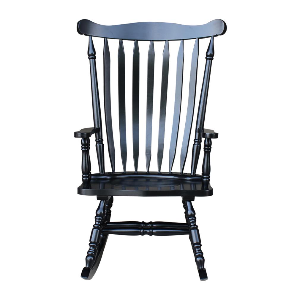 Solid Wood Rocker , Antique Black