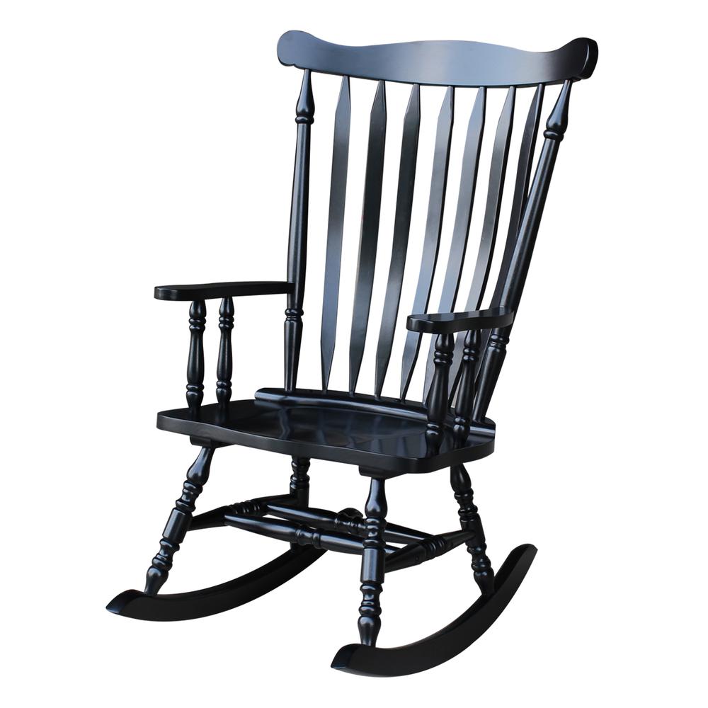 Solid Wood Rocker , Antique Black