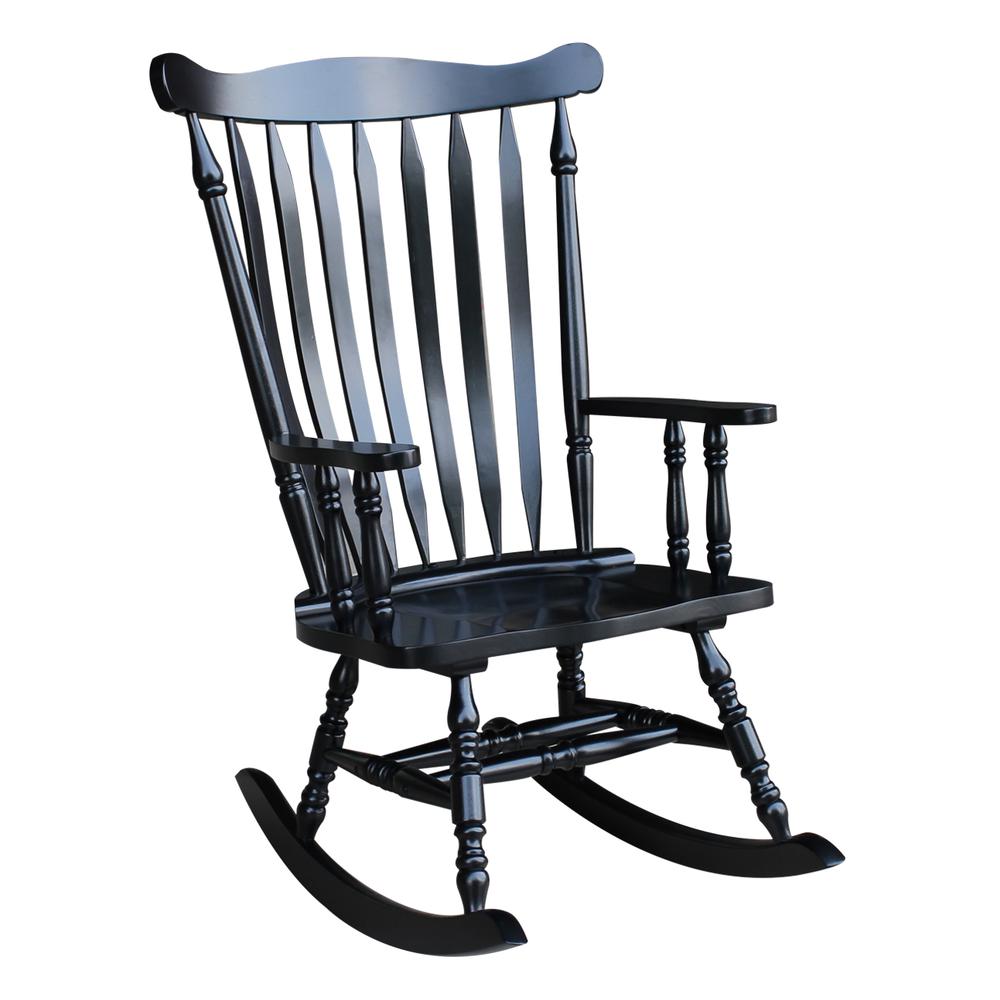 Solid Wood Rocker , Antique Black
