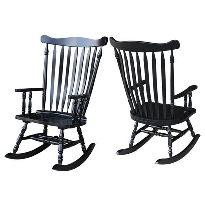 Solid Wood Rocker , Antique Black