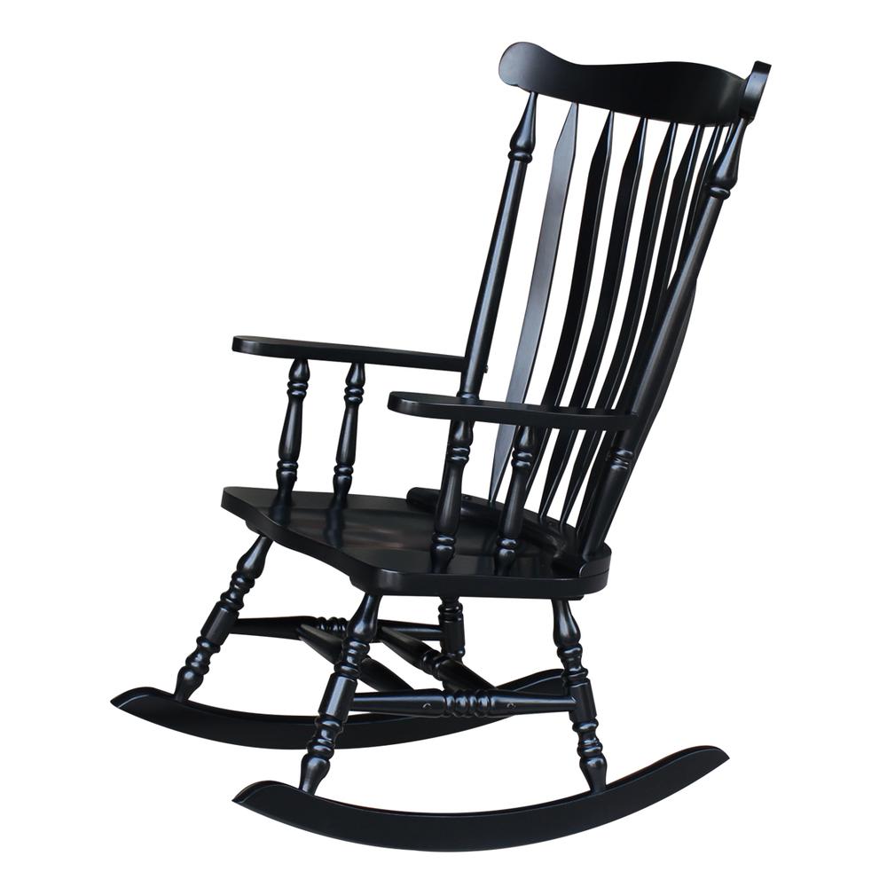 Solid Wood Rocker , Antique Black