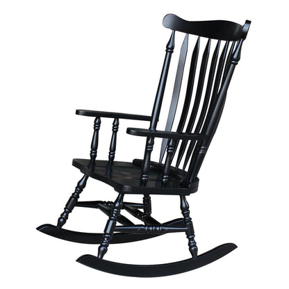 Solid Wood Rocker , Antique Black