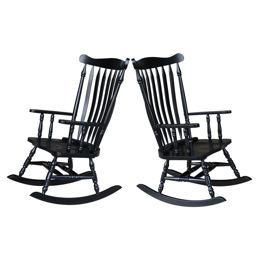 Solid Wood Rocker , Antique Black