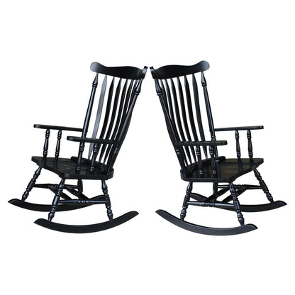 Solid Wood Rocker , Antique Black