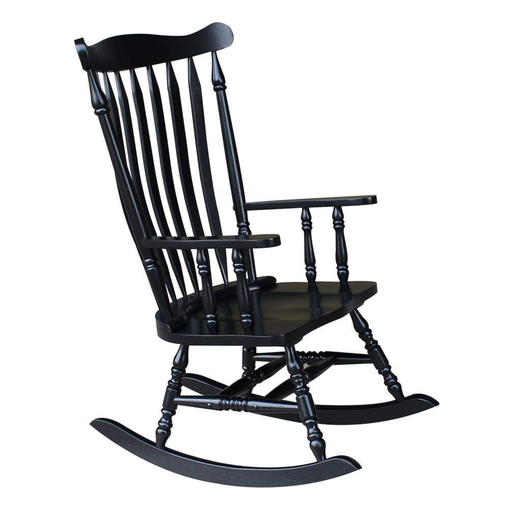 Solid Wood Rocker , Antique Black