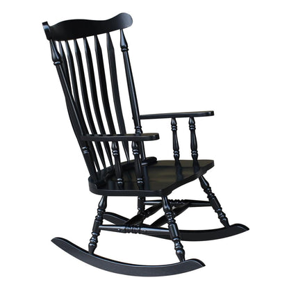 Solid Wood Rocker , Antique Black