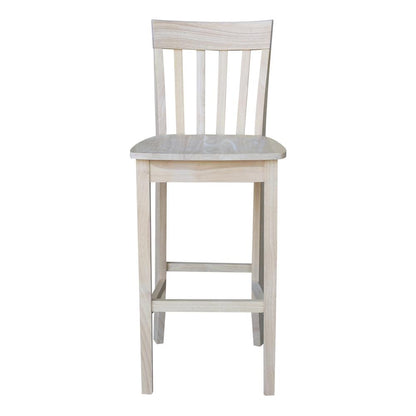 Slatback Bar height Stool - 30" Seat Height, Unfinished