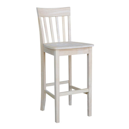 Slatback Bar height Stool - 30" Seat Height, Unfinished