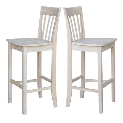 Slatback Bar height Stool - 30" Seat Height, Unfinished