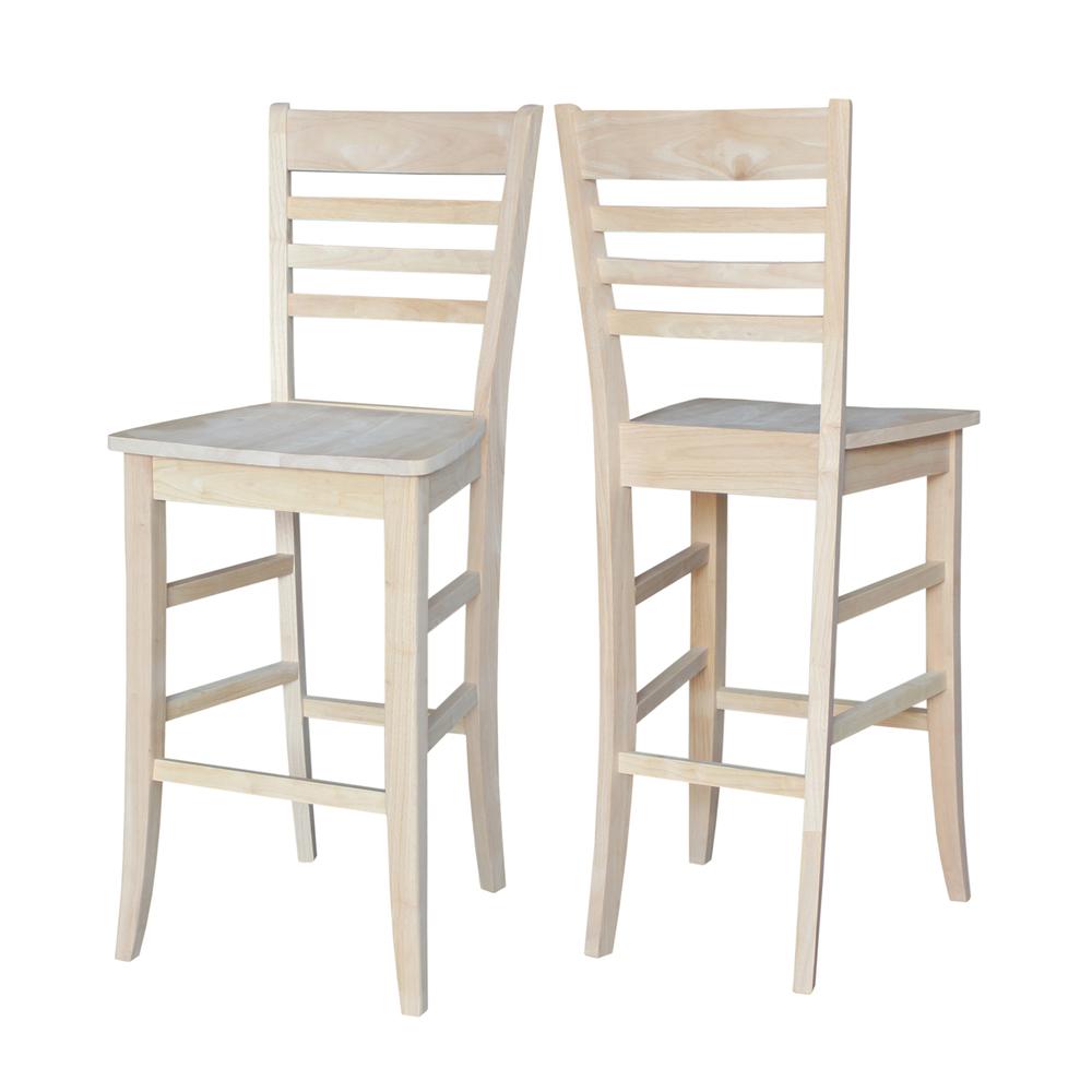 Roma Bar height Stool - 30" Seat Height, Unfinished