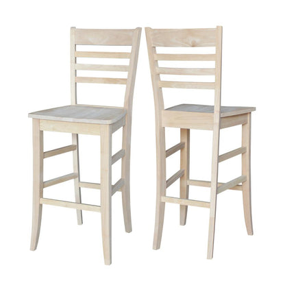 Roma Bar height Stool - 30" Seat Height, Unfinished
