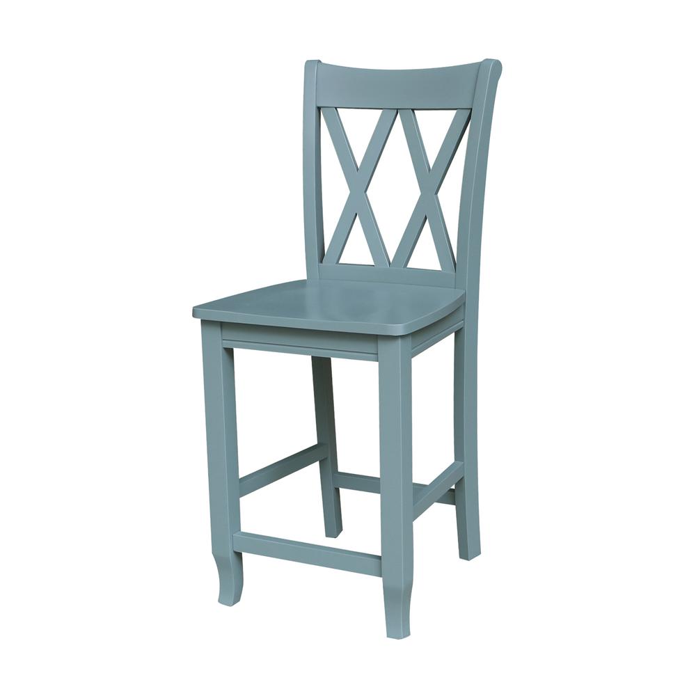 24" Double "X" Back CounterHeight Stool- 55894