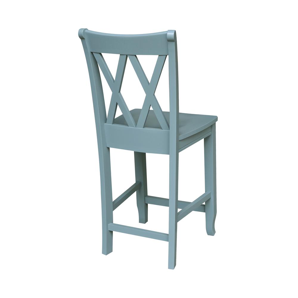 24" Double "X" Back CounterHeight Stool- 55894