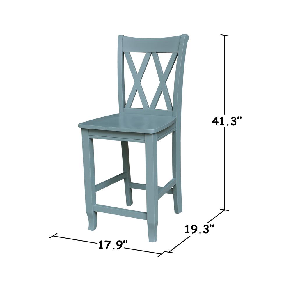 24" Double "X" Back CounterHeight Stool- 55894