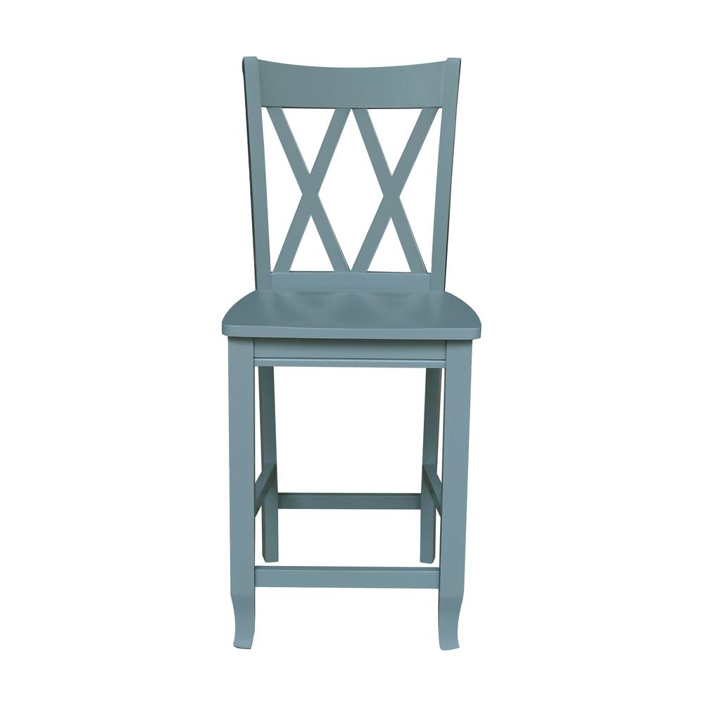 24" Double "X" Back CounterHeight Stool- 55894