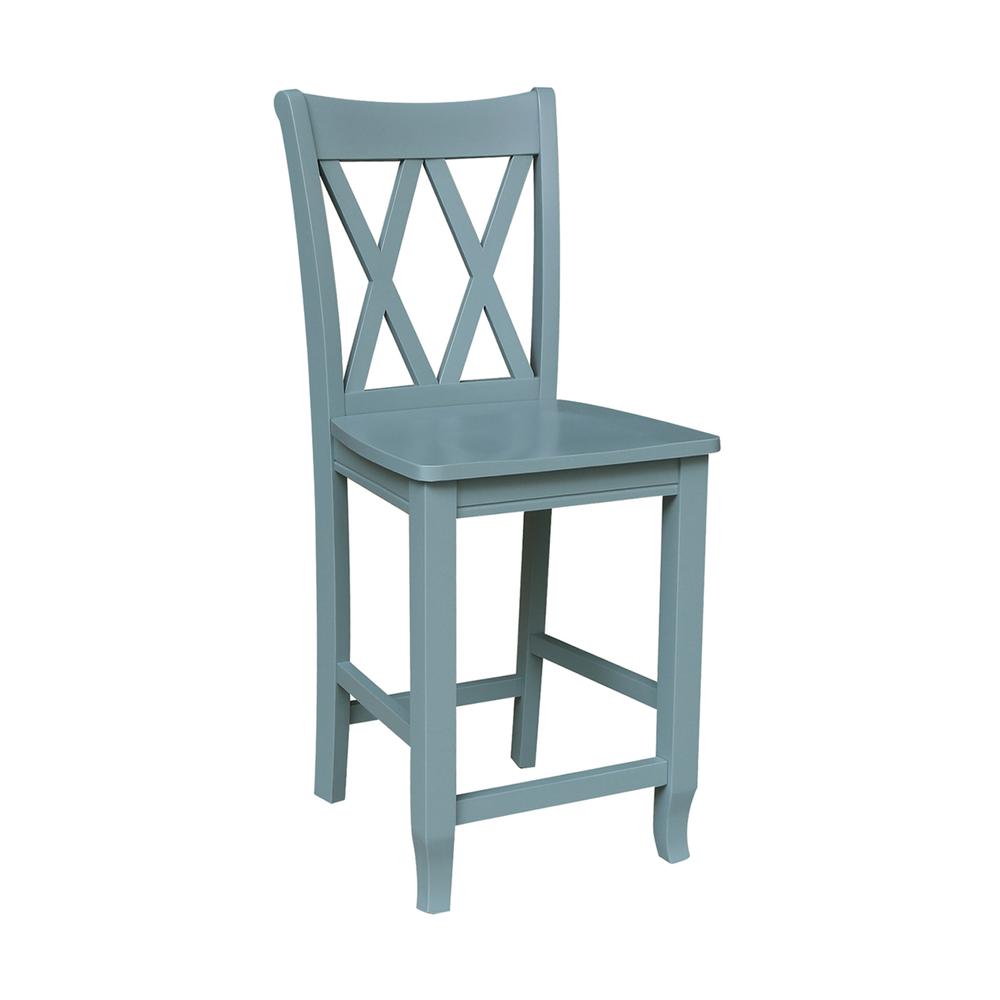 24" Double "X" Back CounterHeight Stool- 55894
