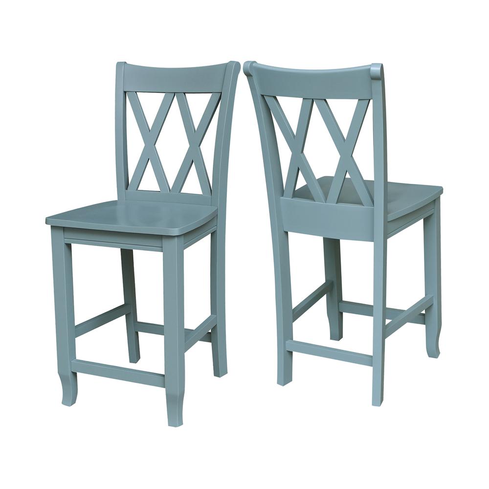 24" Double "X" Back CounterHeight Stool- 55894