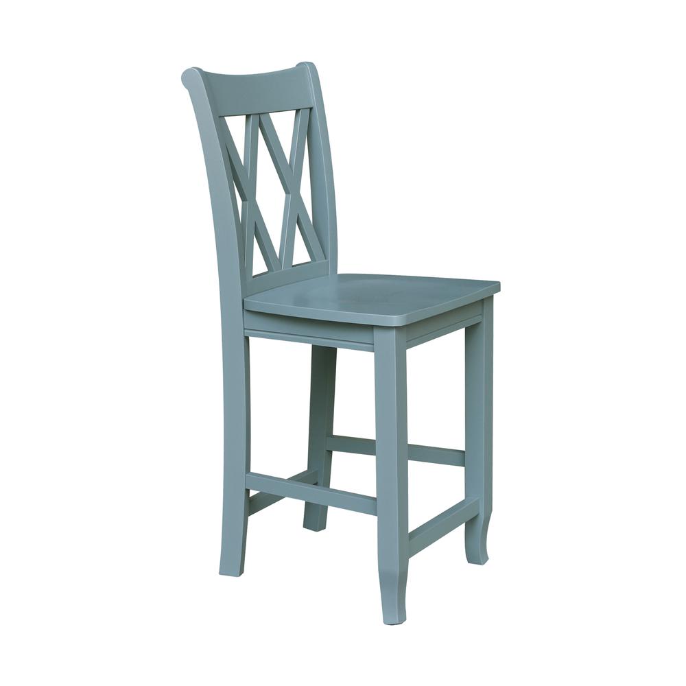 24" Double "X" Back CounterHeight Stool- 55894