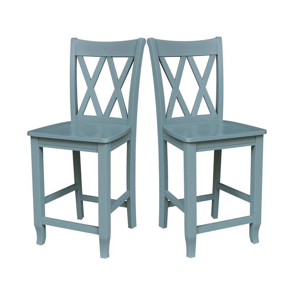24" Double "X" Back CounterHeight Stool- 55894