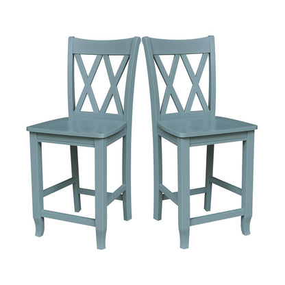 24" Double "X" Back CounterHeight Stool- 55894