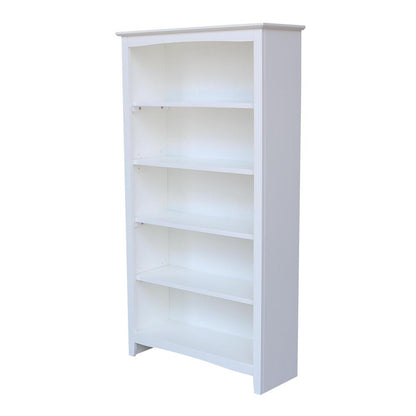 Shaker Bookcase - 60"H, White, White