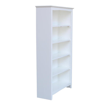 Shaker Bookcase - 60"H, White, White