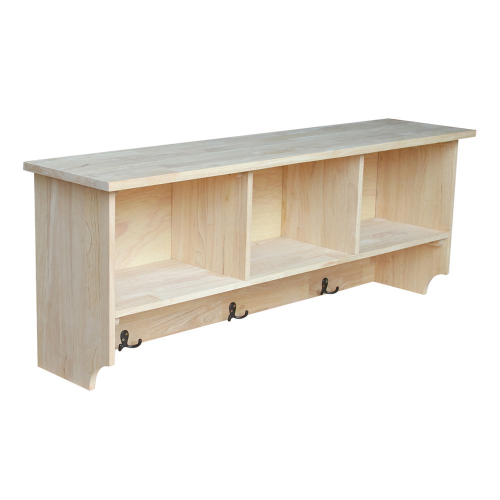 Wall Shelf Unit with Storage, Unfinished