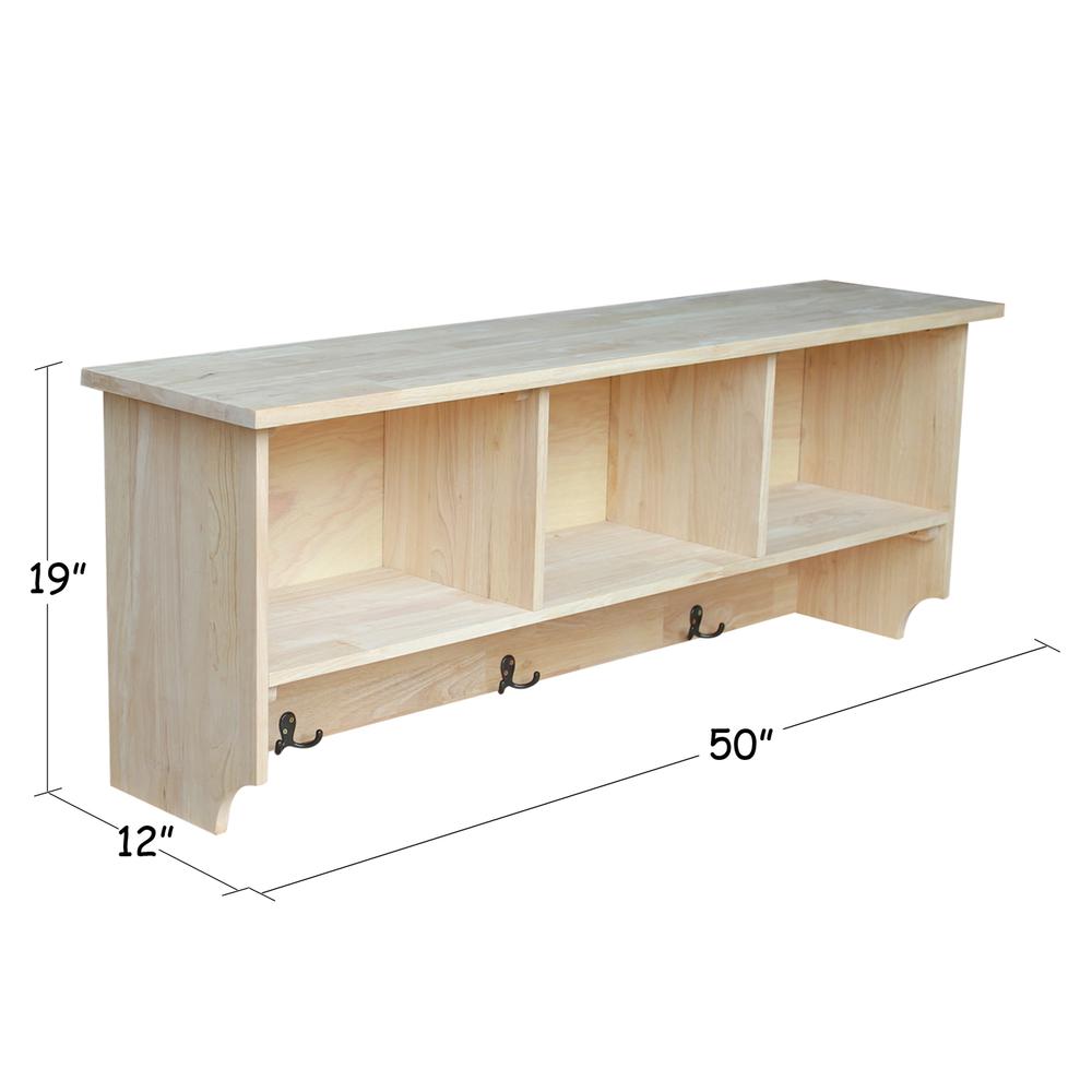 Wall Shelf Unit with Storage, Unfinished