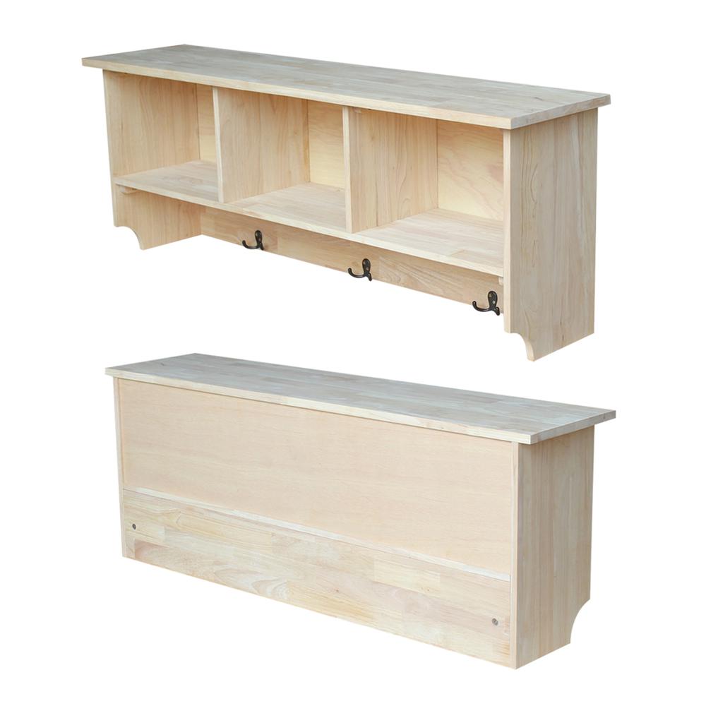 Wall Shelf Unit with Storage, Unfinished