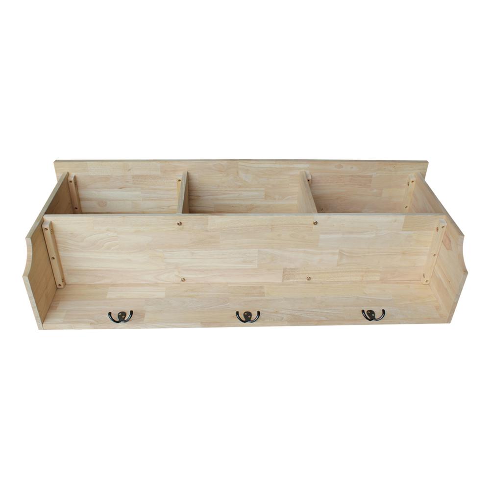 Wall Shelf Unit with Storage, Unfinished