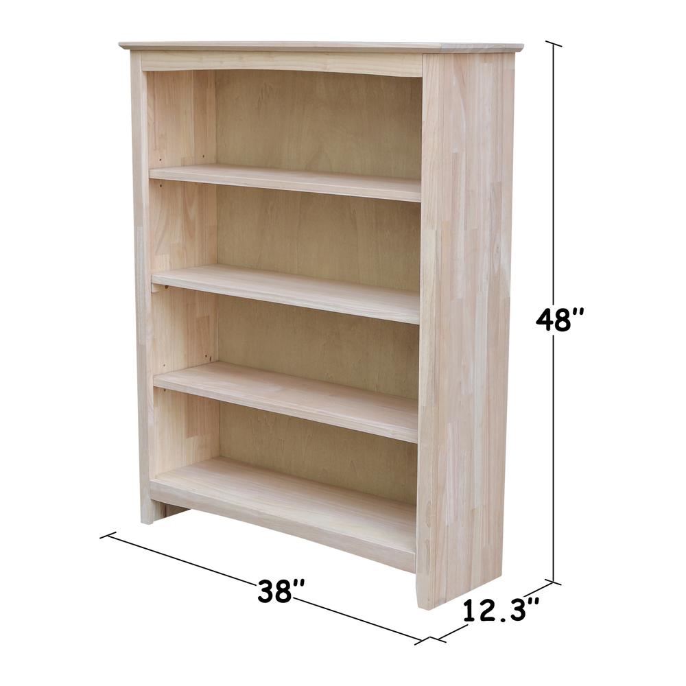 Shaker Bookcase - 48 in H, Unfinished