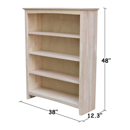 Shaker Bookcase - 48 in H, Unfinished