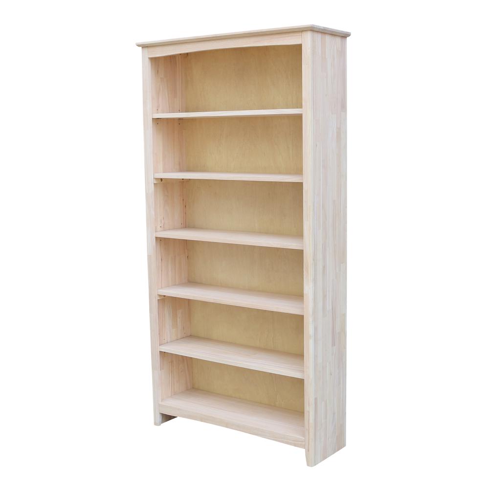 Shaker Bookcase - 72 in H, Unfinished